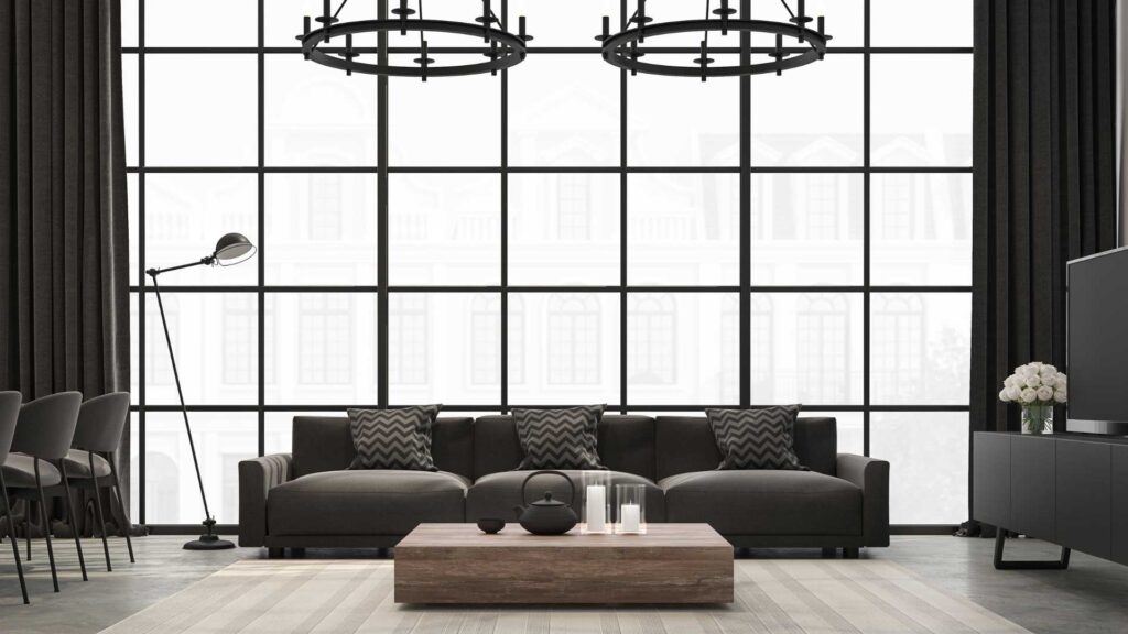 salon décorer en style industriel 